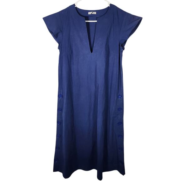 Tomas‎ Maier Cotton Dress 2 Blue Cottagecore Minimalist Retro Summer Vacation - Picture 1 of 10